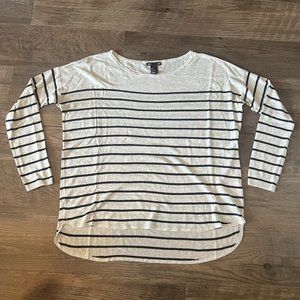 H&M Basic Black and White Striped Thin Knit Sweater Small